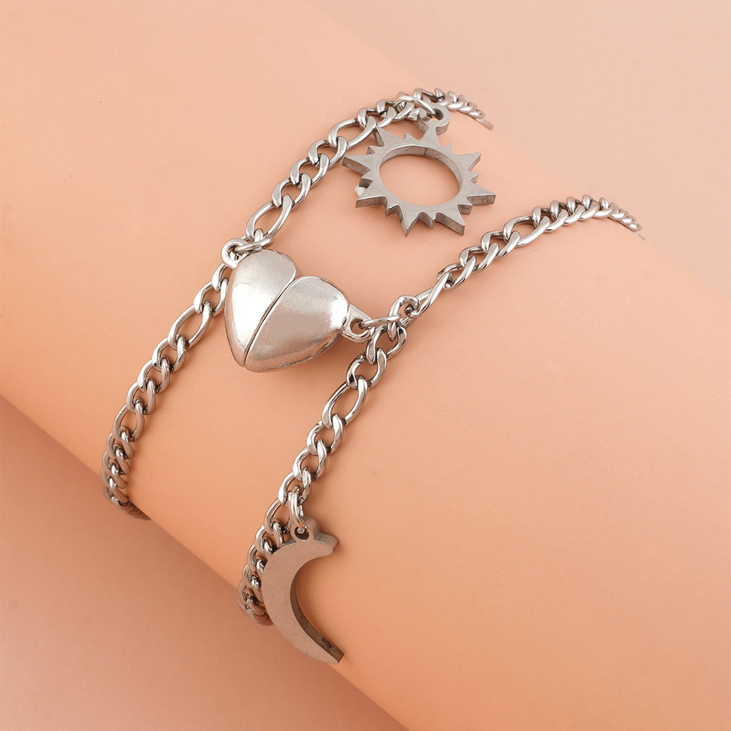 Coppia Bracciali Mezzo Cuore Magnetico