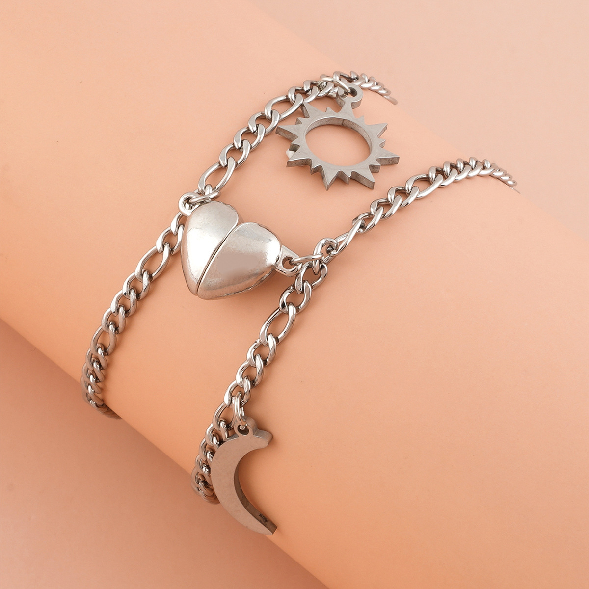 Coppia Bracciali Mezzo Cuore Magnetico