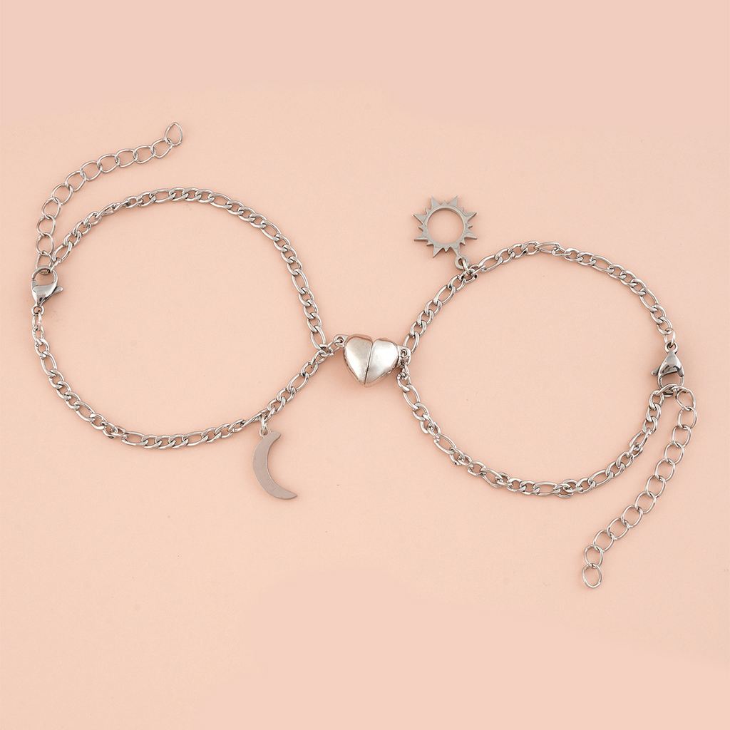 Coppia Bracciali Mezzo Cuore Magnetico