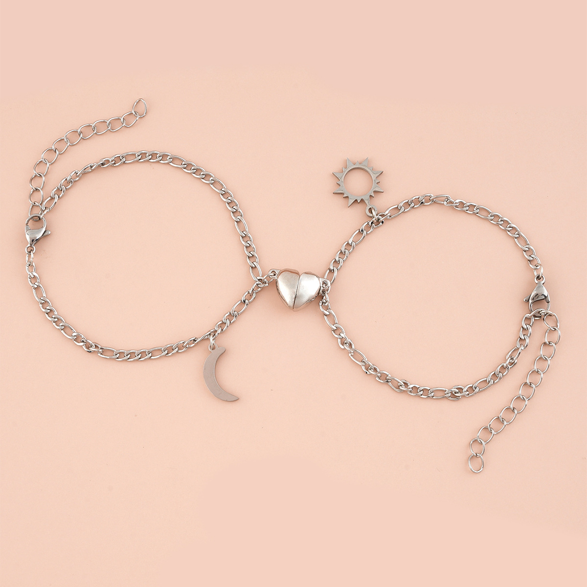 Coppia Bracciali Mezzo Cuore Magnetico