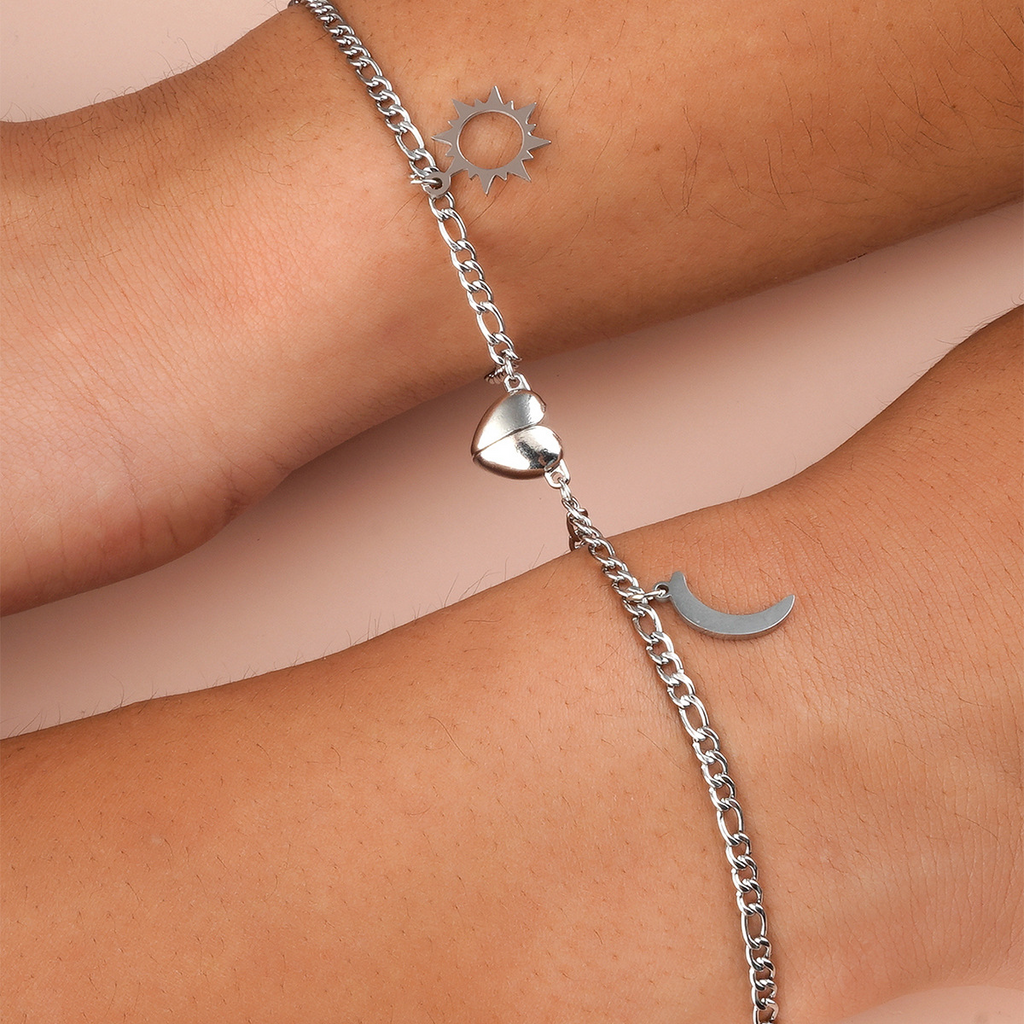 Coppia Bracciali Mezzo Cuore Magnetico