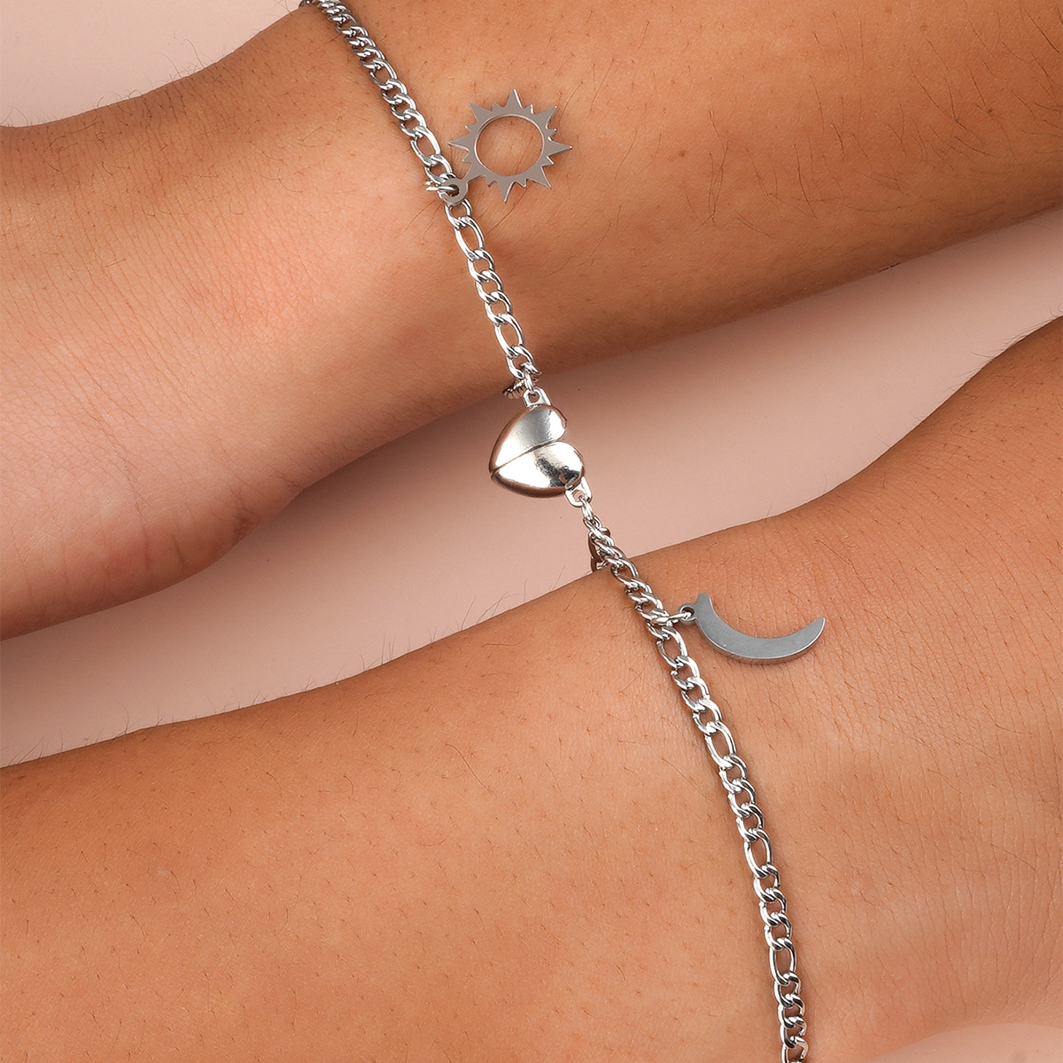 Coppia Bracciali Mezzo Cuore Magnetico