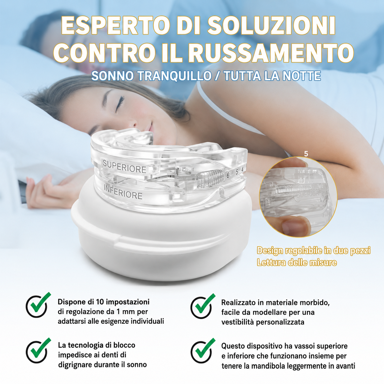 Bite Notturno Anti Russamento e Digrignamento